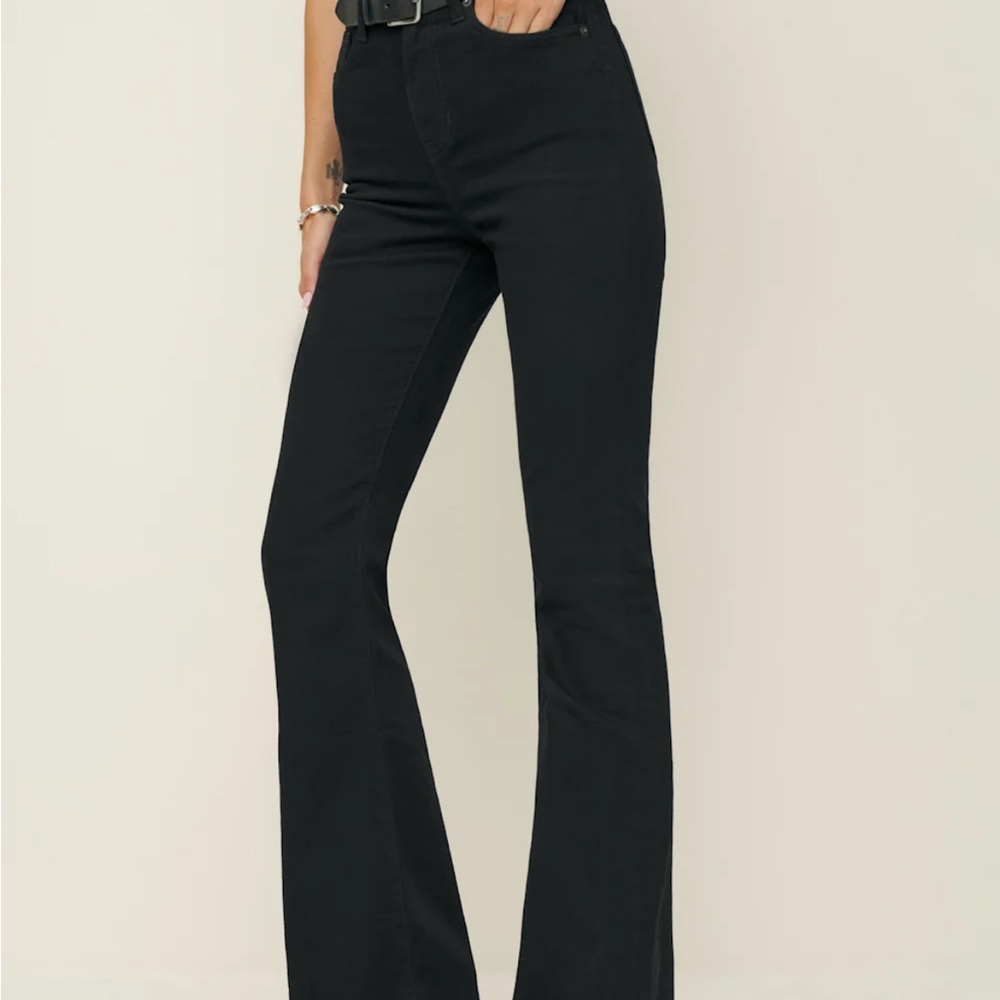 Reformation Margot High Rise Black Flare Jeans NWOT